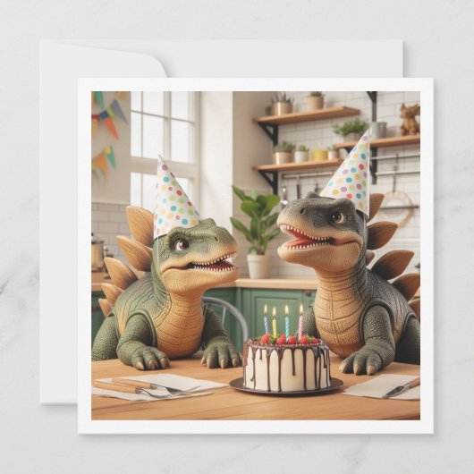 Dinosaurier Einladung zum Geburtstag, Stegosaurus (Vorderseite)