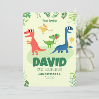 Dinosaurier Einladung zum Geburtstag, T rex Wild D