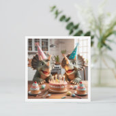 Dinosaurier Einladung zum Geburtstag, Triceratops (Stehend Vorderseite)