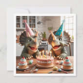 Dinosaurier Einladung zum Geburtstag, Triceratops (Vorderseite)