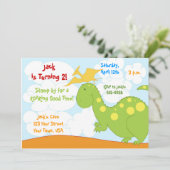 Dinosaurier-Einladungen Einladung (Stehend Vorderseite)