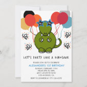 Dinosaurier Einladungen zum 1. Geburtstag wie ein  (Vorderseite)