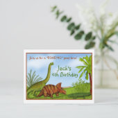 Dinosaurier Einladungspostkarte (Stehend Vorderseite)