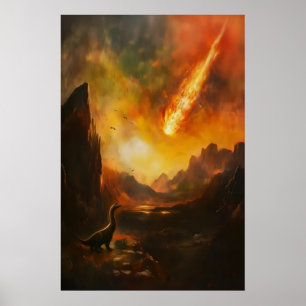 Dinosaurier-Ende Vintage-Plakat Dark Academia Poster