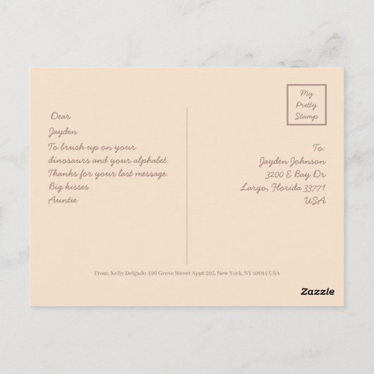 Dinosaurier (Englisch) Postkarte (Rückseite)