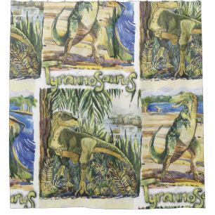 Dinosaurier Era: Aquarellbilder Duschvorhang
