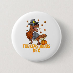 Dinosaurier Erntedank Boys Turkey Saurus T rex Kid Button