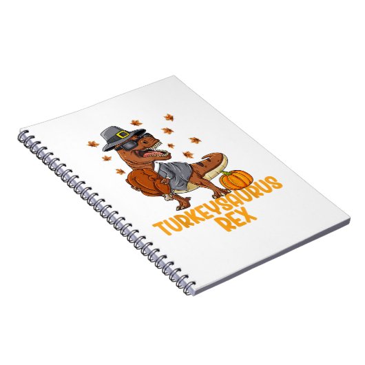 Dinosaurier Erntedank Boys Turkey Saurus T rex Kid Notizblock (Rechte Seite)