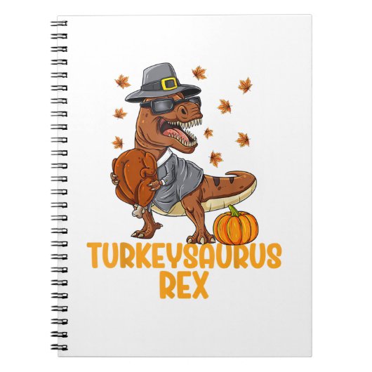 Dinosaurier Erntedank Boys Turkey Saurus T rex Kid Notizblock (Vorderseite)