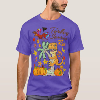 Dinosaurier Erntedank Boys Turkey Saurus T rex Pil T-Shirt