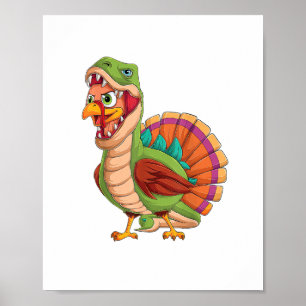 Dinosaurier Erntedank Boys Turkey Saurus T rex Tur Poster
