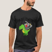 Dinosaurier Erntedank Türkei reitet auf einem Dino T-Shirt (Vorderseite)