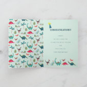 Dinosaurier erste Kindergeburtstag-Karte Karte (Innenseite)