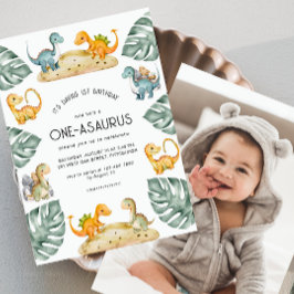 Dinosaurier Erster Geburtstag Oneasaurus Party Fot Einladung