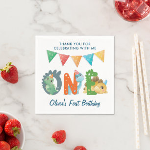 Dinosaurier Erster Geburtstag Serviette