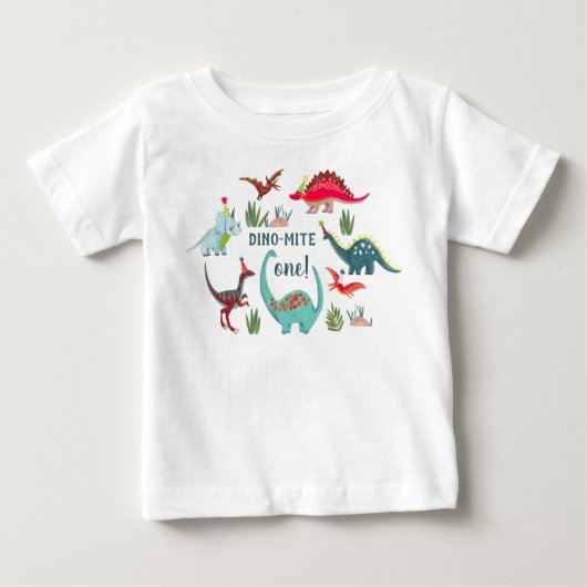 Dinosaurier erster Kindergeburtstag Baby T-shirt (Vorderseite)