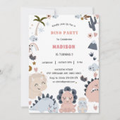 Dinosaurier Erstes Geburtstags-Dino-Party Einladung (Vorderseite)