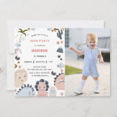 Dinosaurier Erstes Geburtstags-Dino-Party Einladung (Vorderseite)