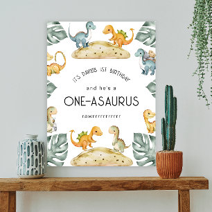 Dinosaurier Erstgeburt Oneasaurus-Party Poster