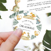 Dinosaurier Erstgeburt Oneasaurus-Party Runder Aufkleber