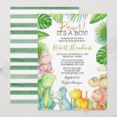 Dinosaurier Es ist eine Boy Baby Dusche Einladung (Vorne/Hinten)