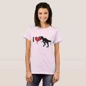 Dinosaurier essen Herz T-Shirt (Vorne ganz)