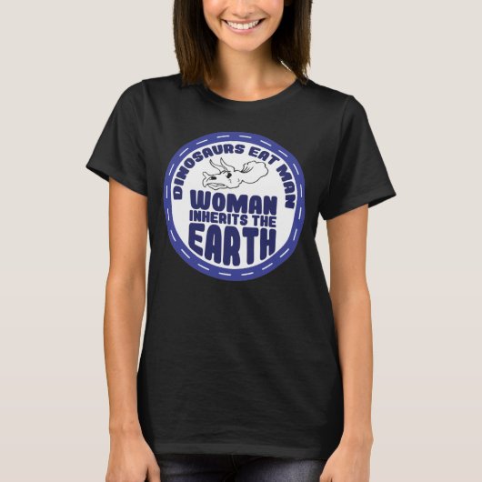 Dinosaurier essen Mann Frau erbt den Earth Earth D T-Shirt (Vorderseite)