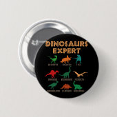 Dinosaurier Expert Boys Girls Dino T-rex Spinosaur Button (Vorne & Hinten)