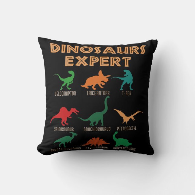 Dinosaurier Expert Boys Girls Dino T-rex Spinosaur Kissen (Vorderseite)