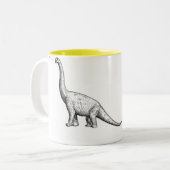 Dinosaurier, F*ck, TierTasse Zweifarbige Tasse (Vorderseite Links)