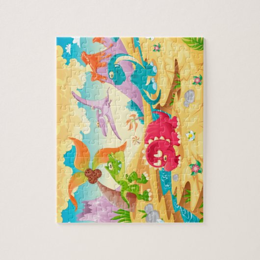 Dinosaurier-Familie Puzzle (Vertikal)