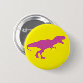Dinosaurier farbenfroh gelb button (Vorne & Hinten)