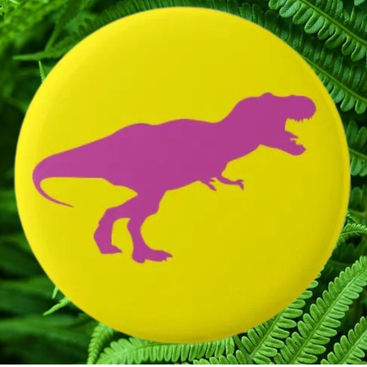 Dinosaurier farbenfroh gelb button