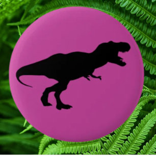 Dinosaurier farbenfroh rosa button