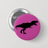 Dinosaurier farbenfroh rosa button (Vorne & Hinten)