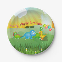 Dinosaurier farbenfrohe Kinder Moderner Geburtstag