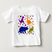 Dinosaurier farbenfrohe Polka Dot Baby-Kinder Baby T-shirt (Vorderseite)