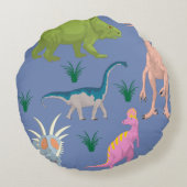 Dinosaurier farbige Kinderzimmer Kinderzimmer Rundes Kissen (Rückseite)