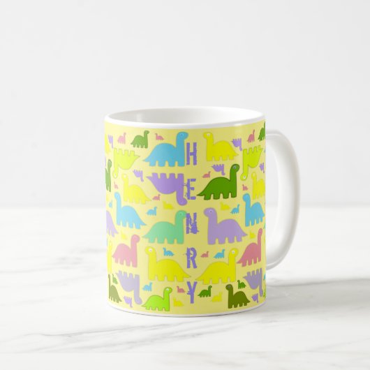Dinosaurier Farbige Tasse (VorderseiteRechts)