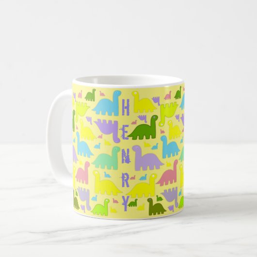 Dinosaurier Farbige Tasse (Vorderseite Links)