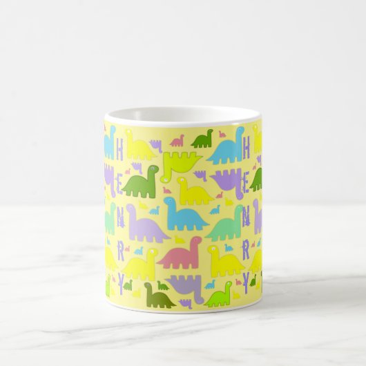 Dinosaurier Farbige Tasse (Mittel)