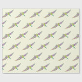 Dinosaurier farbiges Pterodactylmuster Geschenkpapier (Flach)