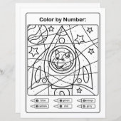 Dinosaurier Farbseite nach Anzahl - Dino Astronaut (Vorne/Hinten)