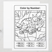 Dinosaurier Farbseite nach Anzahl - Rhinoceratops (Vorne/Hinten)