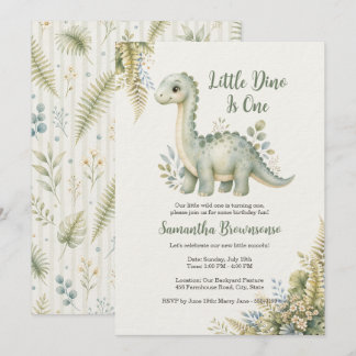 Dinosaurier-Farn Erster Geburtstag Einladung