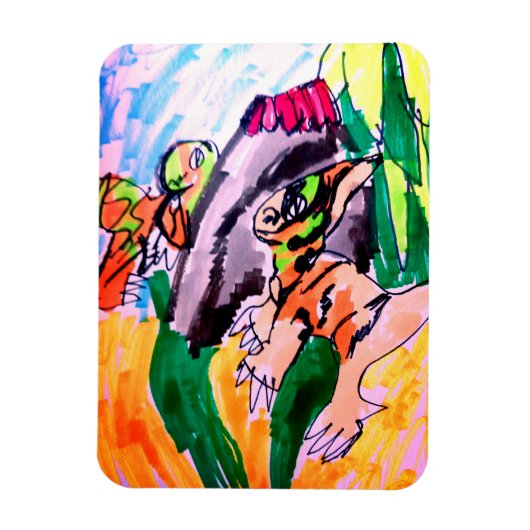 Dinosaurier Felsen Magnet (Vertikal)