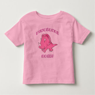 Dinosaurier-Felsen-Rosa Kleinkind T-shirt