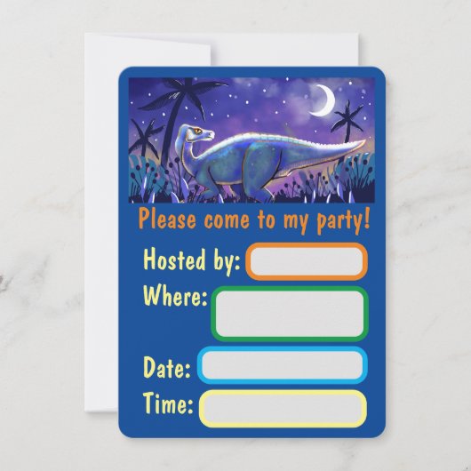 Dinosaurier-Flachkarte für Handdruck (Vorderseite)