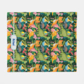 Dinosaurier-Fleece personalisieren Boy's Name Blan Fleecedecke (Vorderseite (Horizontal))