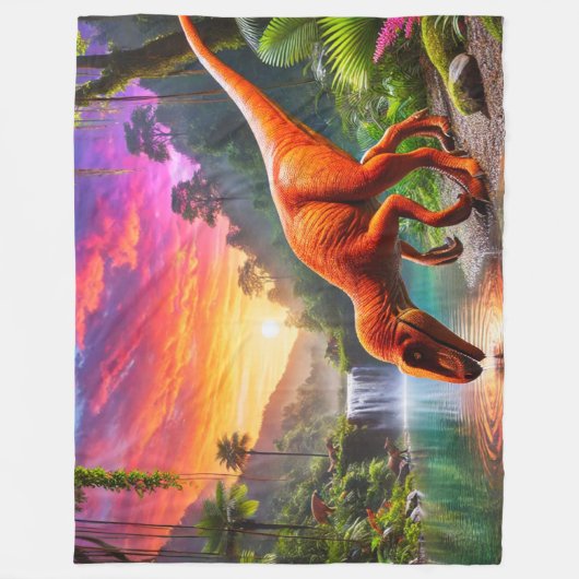 Dinosaurier Fleecedecke (Vorderseite)